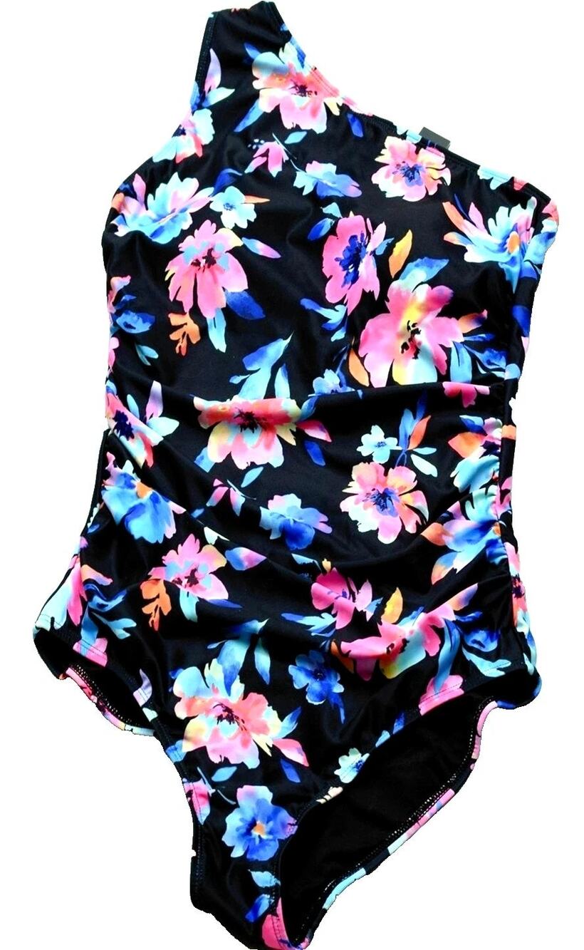 Talisea Women's Swimsuit One‑Shoulder Floral One‑Piece Size Medium (8-10)